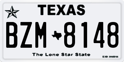 TX license plate BZM8148