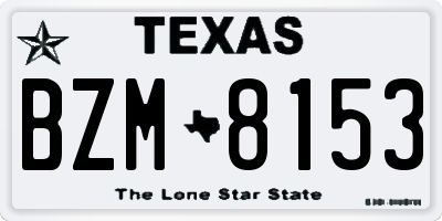 TX license plate BZM8153