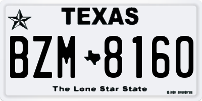 TX license plate BZM8160