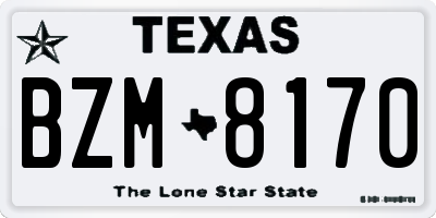 TX license plate BZM8170