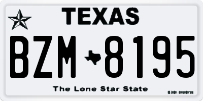 TX license plate BZM8195