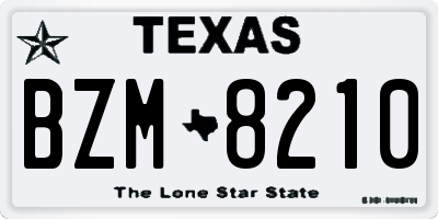 TX license plate BZM8210