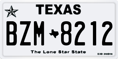 TX license plate BZM8212