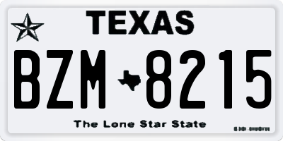 TX license plate BZM8215