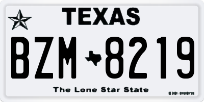TX license plate BZM8219