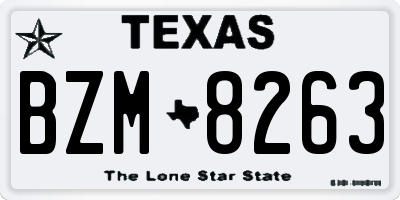 TX license plate BZM8263