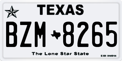 TX license plate BZM8265