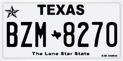 TX license plate BZM8270