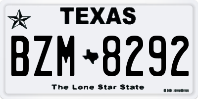 TX license plate BZM8292