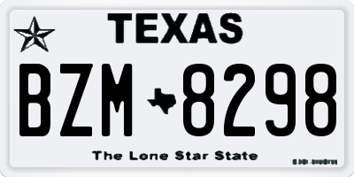 TX license plate BZM8298
