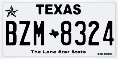 TX license plate BZM8324