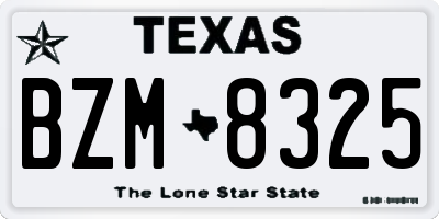 TX license plate BZM8325