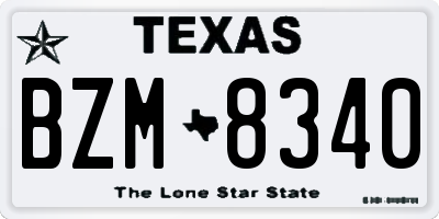 TX license plate BZM8340