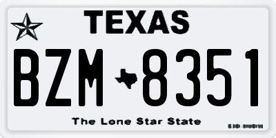 TX license plate BZM8351