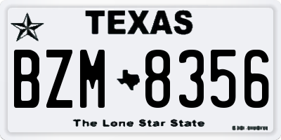 TX license plate BZM8356