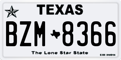 TX license plate BZM8366