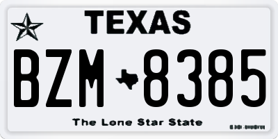 TX license plate BZM8385