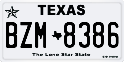 TX license plate BZM8386