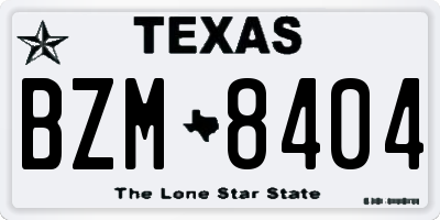 TX license plate BZM8404