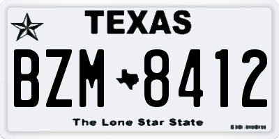 TX license plate BZM8412