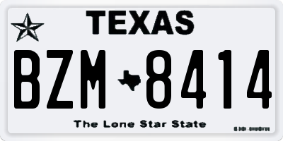 TX license plate BZM8414