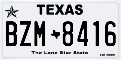 TX license plate BZM8416