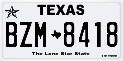 TX license plate BZM8418