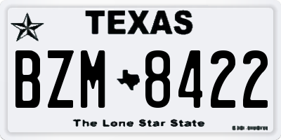 TX license plate BZM8422