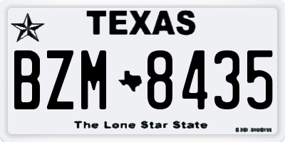 TX license plate BZM8435