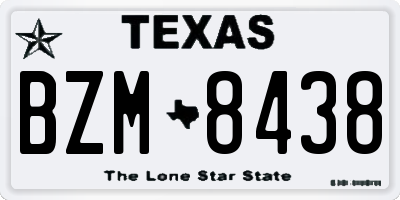TX license plate BZM8438