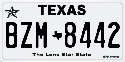 TX license plate BZM8442