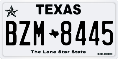 TX license plate BZM8445