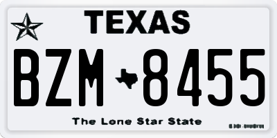 TX license plate BZM8455