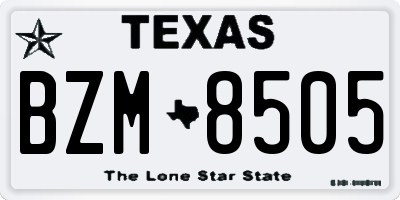 TX license plate BZM8505