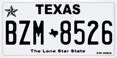 TX license plate BZM8526