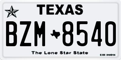 TX license plate BZM8540