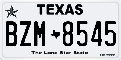 TX license plate BZM8545