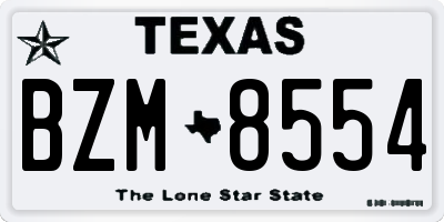 TX license plate BZM8554