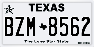 TX license plate BZM8562