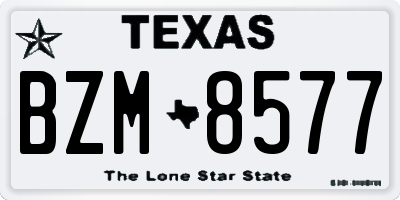 TX license plate BZM8577