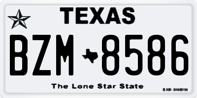 TX license plate BZM8586