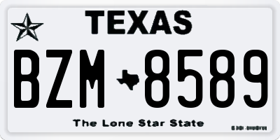 TX license plate BZM8589