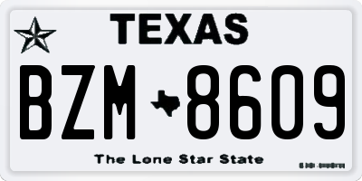 TX license plate BZM8609