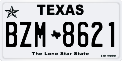 TX license plate BZM8621