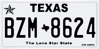 TX license plate BZM8624
