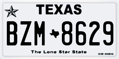 TX license plate BZM8629