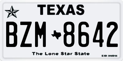 TX license plate BZM8642