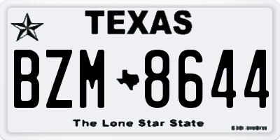 TX license plate BZM8644