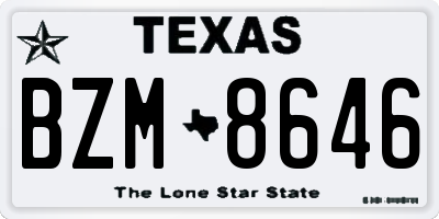 TX license plate BZM8646