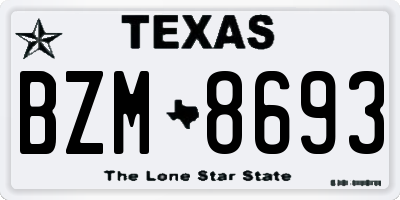 TX license plate BZM8693